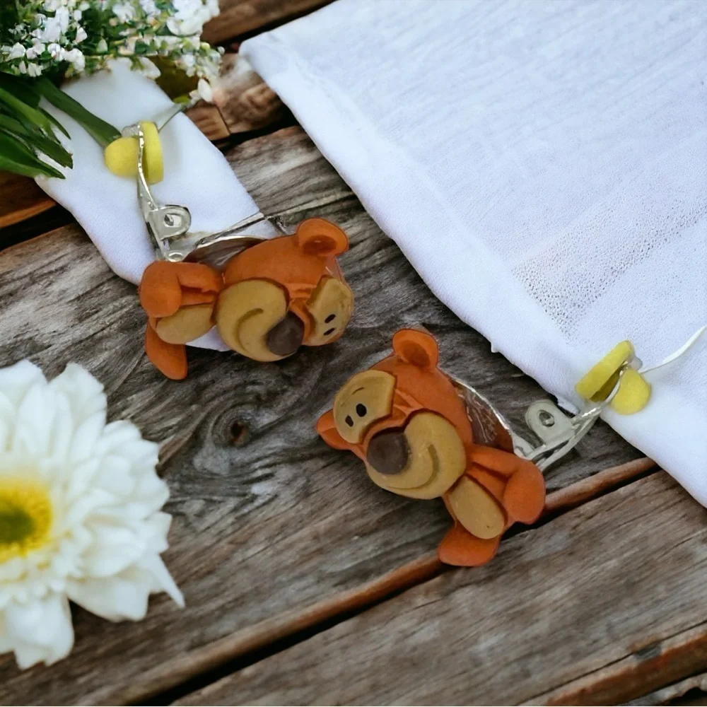 Winnie Pooh Piglet Tigger Clip-On Earring Set